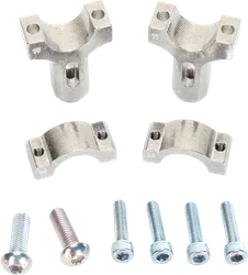 Moose 1 1/8in Silver Aluminum Handguard Clamps